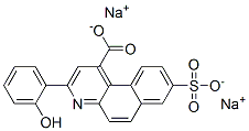 disodium 3-(2-hydroxyphenyl)-8-sulphonatobenzo[f]quinoline-1-carboxylate Struktur