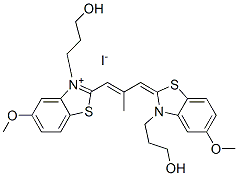3-(3-hydroxypropyl)-2-[3-[3-(3-hydroxypropyl)-5-methoxy-3H-benzothiazol-2-ylidene]-2-methylprop-1-enyl]-5-methoxybenzothiazolium iodide ,63123-36-4,结构式