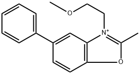 2-Methyl-3-(2-methoxyethyl)-5-phenylbenzoxazolium 结构式