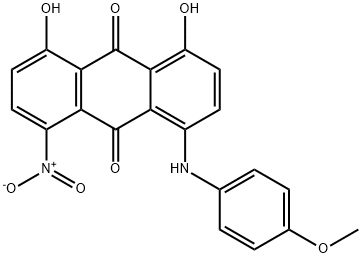 1,8-dihydroxy-4-[(4-methoxyphenyl)amino]-5-nitro-anthracene-9,10-dione Structure