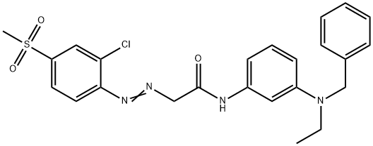 2-[[2-chloro-4-(methylsulphonyl)phenyl]azo]-N-[3-[ethyl(phenylmethyl)amino]phenyl]acetamide Struktur