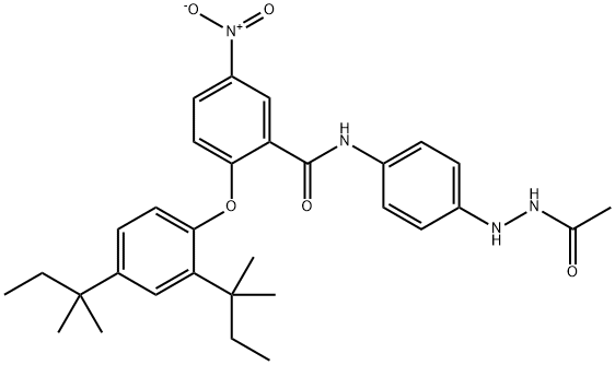 Acetic acid 2-[4-[[2-[2,4-bis(1,1-dimethylpropyl)phenoxy]-5-nitrobenzoyl]amino]phenyl] hydrazide,63134-31-6,结构式