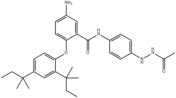N'-[4-[[5-Amino-2-[2,4-bis(1,1-dimethylpropyl)phenoxy]benzoyl]amino]phenyl]acetohydrazide Structure