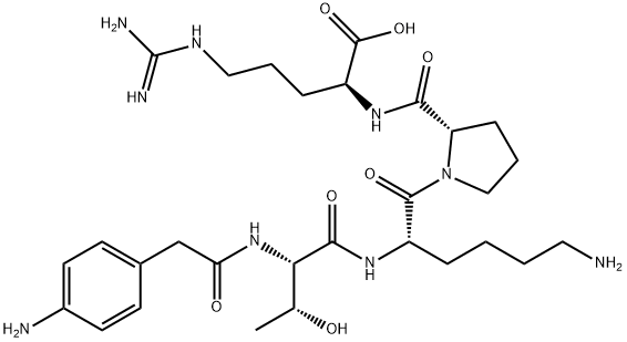 P-AMINOPHENYLACETYL-THR-LYS-PRO-ARG 化学構造式