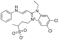 5,6-dichloro-1-ethyl-2-[2-(phenylamino)vinyl]-3-(3-sulphonatobutyl)-1H-benzimidazolium Struktur