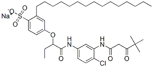 63149-23-5 4-[2-[[4-Chloro-3-[(4,4-dimethyl-1,3-dioxopentyl)amino]phenyl]amino]-1-ethyl-2-oxoethoxy]-2-pentadecylbenzenesulfonic acid sodium salt