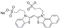 1-(3-スルホナトプロピル)-2-[[3-[3-(ソジオスルホ)プロピル]ベンゾチアゾール-2(3H)-イリデン]メチル]ナフト[1,2-d]チアゾール-1-イウム 化学構造式