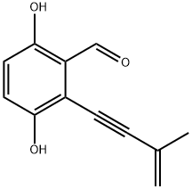 3,6-Dihydroxy-2-(3-methyl-3-buten-1-ynyl)benzaldehyde Struktur