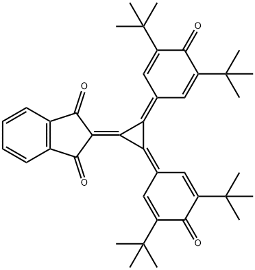 2-[2,3-ビス[3,5-ビス(1,1-ジメチルエチル)-4-オキソ-2,5-シクロヘキサジエン-1-イリデン]シクロプロピリデン]-1H-インデン-1,3(2H)-ジオン 化学構造式