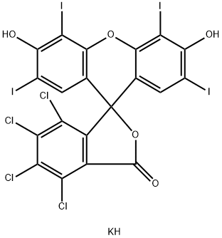 4,5,6,7-テトラクロロ-3',6'-ビス(ポタシオオキシ)-2',4',5',7'-テトラヨードスピロ[イソベンゾフラン-1(3H),9'-[9H]キサンテン]-3-オン 化学構造式