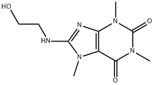 3,7-Dihydro-8-(2-hydroxyethylamino)-1,3,7-trimethyl-1H-purine-2,6-dione,6320-10-1,结构式