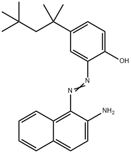 2-[(2-Amino-1-naphthalenyl)azo]-4-(1,1,3,3-tetramethylbutyl)phenol Structure