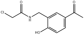 2-氯-N-[(5-乙酰-2-羟基-苯基)甲基]乙酰胺, 632301-30-5, 结构式