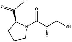 1-[(R)-3-メルカプト-2-メチル-1-オキソプロピル]-L-プロリン 化学構造式