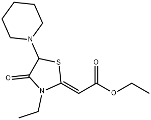 ethyl (Z)-(3-ethyl-4-oxo-5-piperidin-1-ylthiazolidin-2-ylidene)acetate|ethyl (Z)-(3-ethyl-4-oxo-5-piperidin-1-ylthiazolidin-2-ylidene)acetate