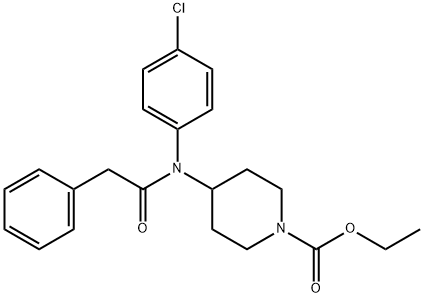 ethyl 4-[(4-chlorophenyl)(phenylacetyl)amino]piperidine-1-carboxylate Struktur