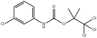 (1,1,1-trichloro-2-methyl-propan-2-yl) N-(3-chlorophenyl)carbamate 化学構造式