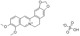 5,6-ジヒドロ-9,10-ジメトキシベンゾ[g]-1,3-ベンゾジオキソロ[5,6-a]キノリジニウム·スルファート 化学構造式