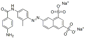 7-[[4-[(4-Aminobenzoyl)amino]-2-methylphenyl]azo]-1,3-naphthalenedisulfonic acid disodium salt,6330-82-1,结构式