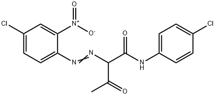 2-[(4-クロロ-2-ニトロフェニル)アゾ]-N-(4-クロロフェニル)-3-オキソブタンアミド 化学構造式