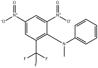 N-メチル-2,4-ジニトロ-N-フェニル-6-(トリフルオロメチル)アニリン 化学構造式