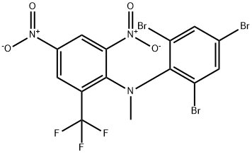 6-トリフルオロメチル-N-メチル-2,4-ジニトロ-N-(2,4,6-トリブロモフェニル)ベンゼンアミン 化学構造式