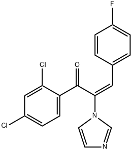 2-Propen-1-one,  1-(2,4-dichlorophenyl)-3-(4-fluorophenyl)-2-(1H-imidazol-1-yl)-,  (E)-  (9CI) Struktur