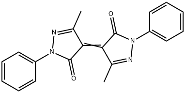 (4E)-5-methyl-4-(3-methyl-5-oxo-1-phenyl-pyrazol-4-ylidene)-2-phenyl-p yrazol-3-one 化学構造式
