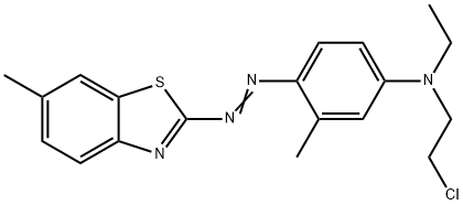 2-[4-[N-Ethyl-N-(2-chloroethyl)amino]-2-methyl-phenylazo]-6-methylbenzothiazole,63345-68-6,结构式