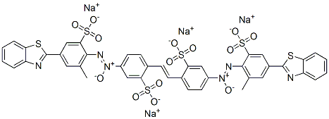 tetrasodium 4,4'-bis[[4-(2-benzothiazolyl-6-methyl)sulphonatophenyl]azoxy]stilbene-2,2'-disulphonate,63346-49-6,结构式