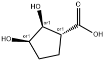 Cyclopentanecarboxylic acid, 2,3-dihydroxy-, (1alpha,2beta,3beta)- (9CI) Struktur