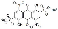 9,10-ジヒドロ-1,5-ジヒドロキシ-4,8-ジニトロ-9,10-ジオキソ-2,6-アントラセンジスルホン酸ジナトリウム 化学構造式