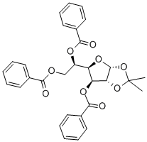 1,2-O-ISOPROPYLIDENE-3,5,6-TRI-O-BENZOYL-ALPHA-D-GLUCOFURANOSE, 6339-03-3, 结构式