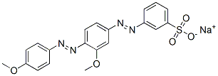 sodium 3-[[3-methoxy-4-[(4-methoxyphenyl)azo]phenyl]azo]benzenesulphonate Struktur