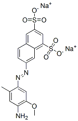 disodium 7-[(4-amino-5-methoxy-o-tolyl)azo]naphthalene-1,3-disulphonate  Struktur