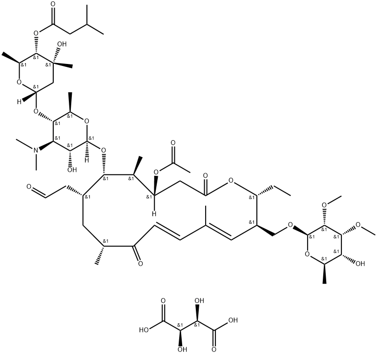 酒石酸乙酰异戊酰泰乐菌素, 63428-13-7, 结构式