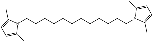 1-[12-(2,5-dimethylpyrrol-1-yl)dodecyl]-2,5-dimethyl-pyrrole Struktur