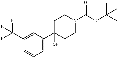 1-BOC-4-[3-(TRIFLUOROMETHYL)PHENYL]-4-HYDROXYPIPERIDINE 化学構造式