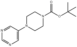 4-(嘧啶-5-基)哌嗪-1-甲酸叔丁酯 结构式