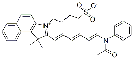 2-[6-(acetylphenylamino)hexa-1,3,5-trienyl]-1,1-dimethyl-3-(4-sulphonatobutyl)-1H-benz[i]indolium Structure