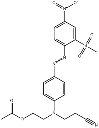 2-[(2-cyanoethyl)[4-[[2-(methylsulphonyl)-4-nitrophenyl]azo]phenyl]amino]ethyl acetate Struktur