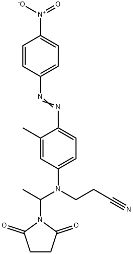 3-[[1-(2,5-dioxopyrrolidin-1-yl)ethyl][3-methyl-4-[(4-nitrophenyl)azo]phenyl]amino]propiononitrile  Struktur