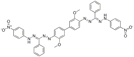 5,5'-(3,3'-Dimethoxy(1,1'-biphenyl)-4,4'-diyl)bis(1-(4-nitrophenyl)-3-phenylformazan),63469-14-7,结构式