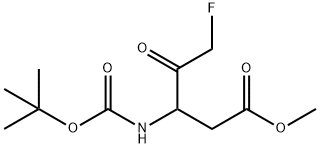 3-[[叔丁氧羰基]氨基]-5-氟-4-氧代戊酸甲酯 结构式