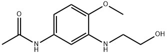 N-[3-[(2-ヒドロキシエチル)アミノ]-4-メトキシフェニル]アセトアミド 化学構造式