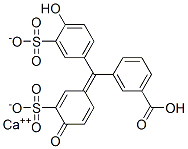 calcium hydrogen 3-[(4-hydroxy-3-sulphonatophenyl)(4-oxo-3-sulphonato-2,5-cyclohexadien-1-ylidene)methyl]benzoate 化学構造式