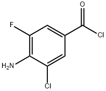 Benzoyl chloride, 4-amino-3-chloro-5-fluoro- (9CI) Struktur