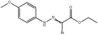 2-broMo-2-(4-Methoxy-phenyl-hydrazono)-acetic acid ethyl ester Struktur