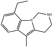 Pyrimido[1,6-a]indole, 9-ethyl-1,2,3,4-tetrahydro-5-methyl- (9CI) 化学構造式