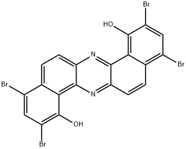 2,4,9,11-テトラブロモジベンゾ[a,h]フェナジン-1,8-ジオール 化学構造式